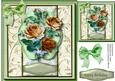 Coffee / Cream Roses in a Gingham Frame 
