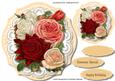Beautiful Roses in a Stitched Frame