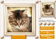 Lovely Tabby Kitty on a Beige Board 