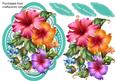 Beautiful Hibiscus in a Quadrefoil Frame