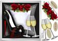 Lovely Black and Red Shoes with Glas Flutes