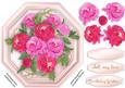 Beautiful Pionies on a Octagonal Mat 