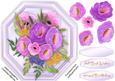 Lovely Lilac Painted Flowers on a Octqagonal Mat 