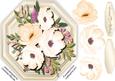 Lovely Painted Cream Anemone's on a Octaganal Mat 