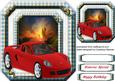 Lovely Sunset and Red Car