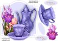 Lilac Irises and a Cup of Tea