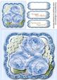 Lovely Blue Roses on Glitter Mat 