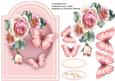 Lovely Pink Shaped Card with Butterflys