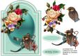 Lovely Aqua Shaped Card with Cute Bird