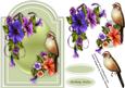 Ovely Sage Shaped Card with Bird 
