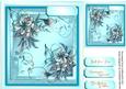 Lovely Aqua Winter Flowers and Butterfly's