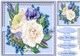 Beautiful Cream and Blue Roses on Lace 6,