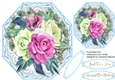 Beautiful Blue Octagonal  with Mixed Roses , 3.