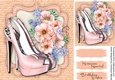 Beautiful Shoes and roses on a pink script mat ,1