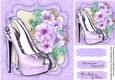 Beautiful Shoes and Roses on a lilac script Mat ,2