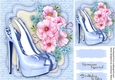 Beautiful Shoes and roses on a Blue script mat 3, 