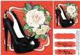 Beautiful Shoes and roses on a red script Mat, 4,