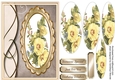 Beautiful Yellow roses on a gold pyramid frame