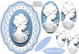 Beautiful Blue Cameo on a lace mat