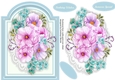 Beautifukl Roses on a blue shaped mat 4