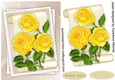 BeautifulYellow Roses on Parchment Scroll 3