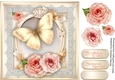 Beautiful Gold Butterfly and Roses