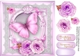 Beautiful lilac Butterfly and Roses