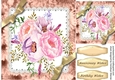 Beautiful Roses on Lace wit Gold Bows,