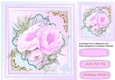 Beautiful Roses on a Lilac Diamond Mat 