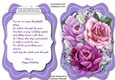 Tent card with verse abd Lilac roses 1
