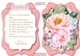 Tent card with Verse and Peach roses 2