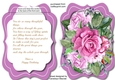 Tent card with Verse and lilac Roses 3