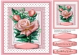 Beautiful Pink roses on a Polkadot Mat
