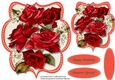 Beautiful Red Roses on a Shaped Mat 4,