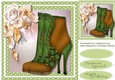 Beautiful Green Boots and Golden Roses