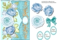 Beautiful Envelope Card with Aqua and Blue Roses