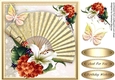 Beautiful Golden Fan and Flowers