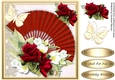 Beautiful Red Fan and Roses