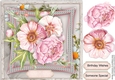 Beautiful Roses on Pink Bevelled Frame 