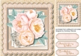 Beautiful Peach Roses in a Scalloped Frame 1