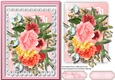 Beautiful A5 Mixed roses on lace 