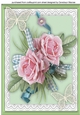 Beautiful A4 With pink Roses and Lace Butterflys