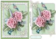 Beautiful A5 With Pink Roses and Lace Butterflys 