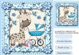 Cute Giraffe with Blue Pram
