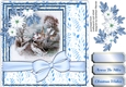 Beautiful White Poinsettias and Christmas Scene