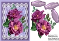 Deep Lilac Roses on Lace 