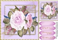 Pale Lilac roses on Gold edged frame 