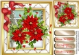 Christmas Poinsettias on a Gold lattice frame