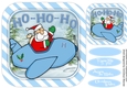 Ho-Ho-Ho- Santas Flying High ( Blue) 