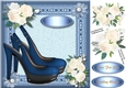 Beautifu Blue Shoes and White Roses